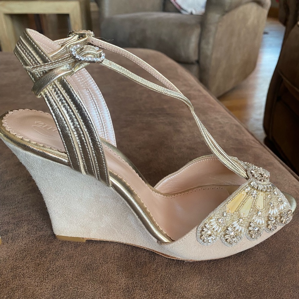 Emmy London Evelyn Blush Wedge heels - size 39 UK/8 US
